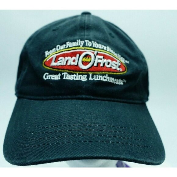 Land O Frost Hat Cap Black Red Logo Adjustable Great Tasting Lunch Meat - Picture 1 of 6